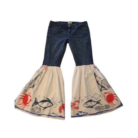 Aeropostale Bayla flared jeans 11/12 Reg Boho Beachy Hippie Cottage Core - Picture 2 of 14